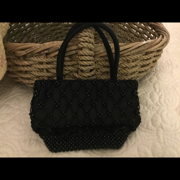 none Handbags - Black beaded evening bag. Great condition
